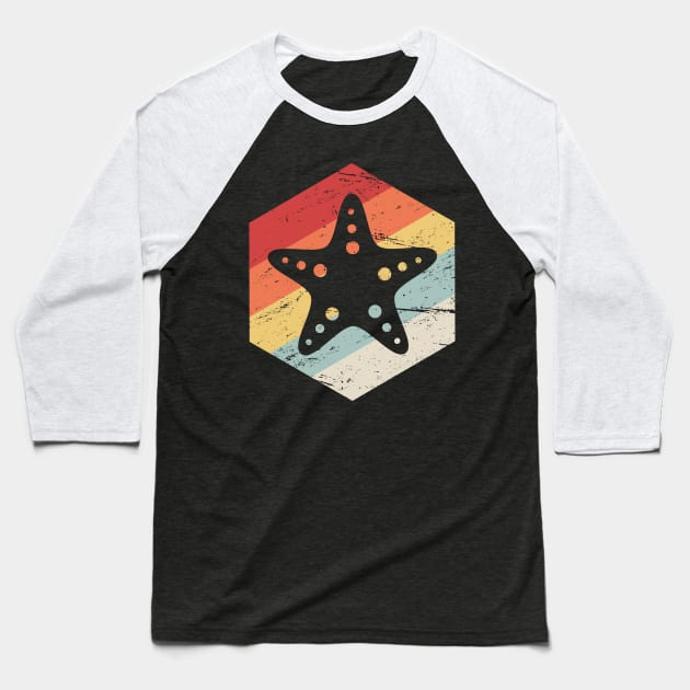 Retro 70s Starfish Baseball T-Shirt by MeatMan